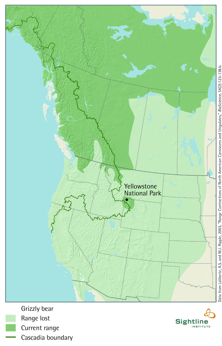 Grizzly Bear Current and Historic Range Map Sightline Institute