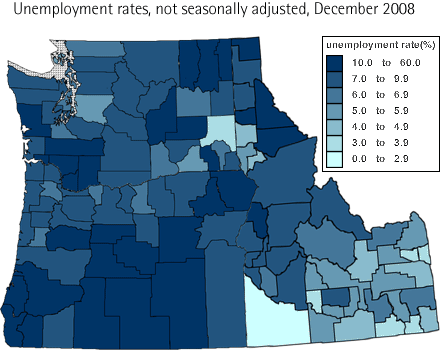 NW state unemployment by county