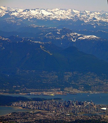 Vancouver with mountains