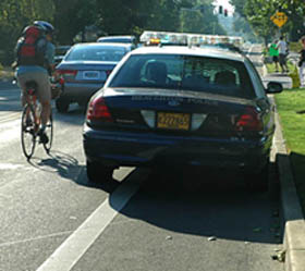 Police car in bike lane flickr 280w