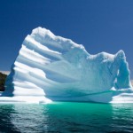 Iceberg in bright sunlight