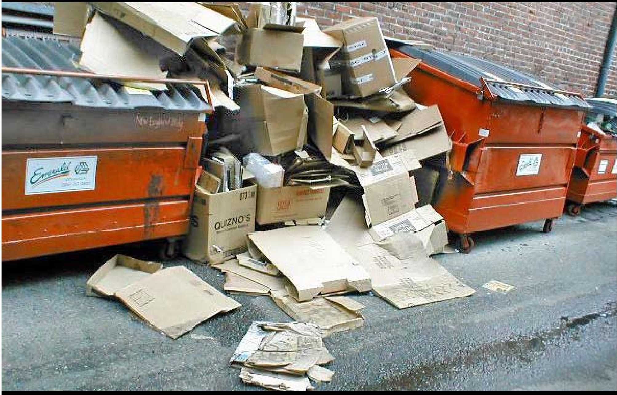 Overflowing dumpsters in Nord Alley, Seattle