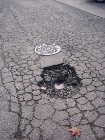 Pothole in a non-porous Seattle street