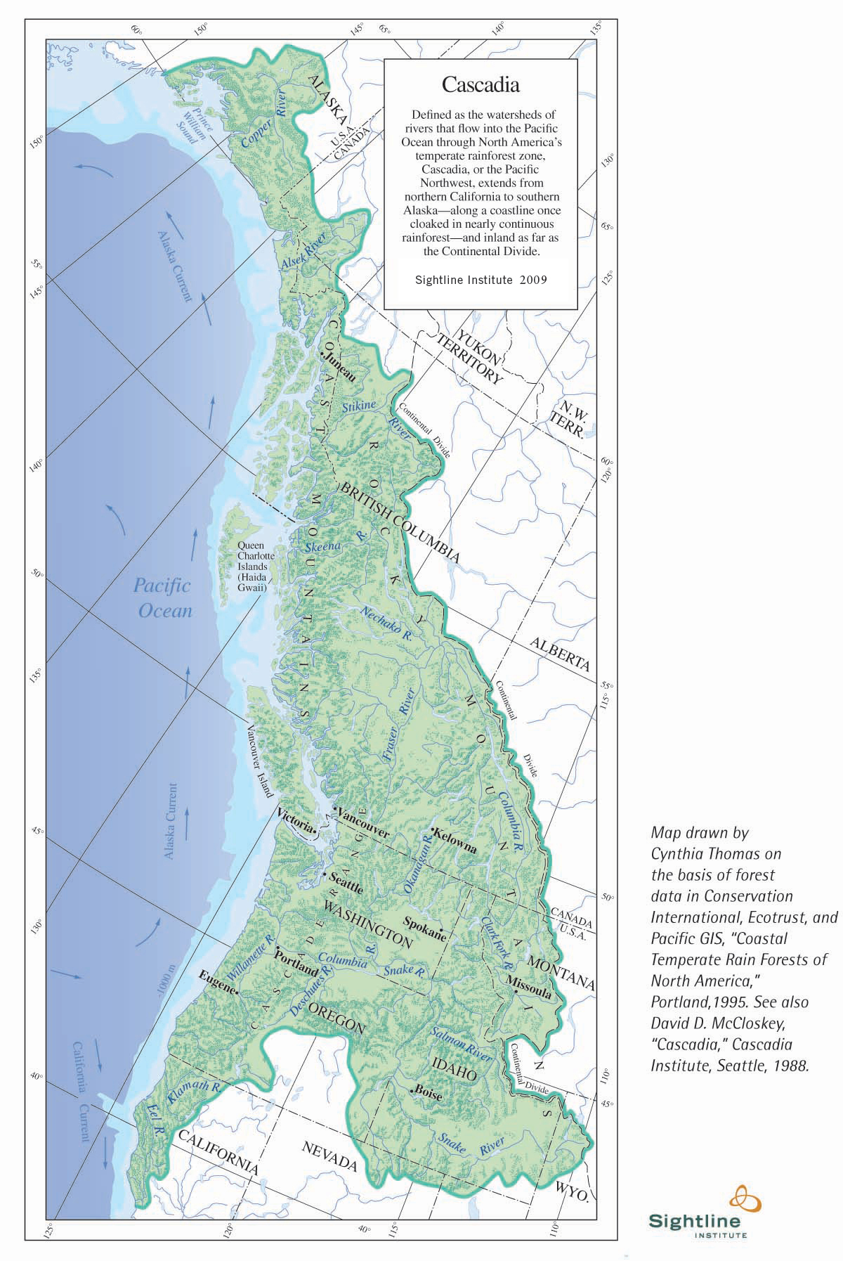 Map of Cascadia - Sightline Institute