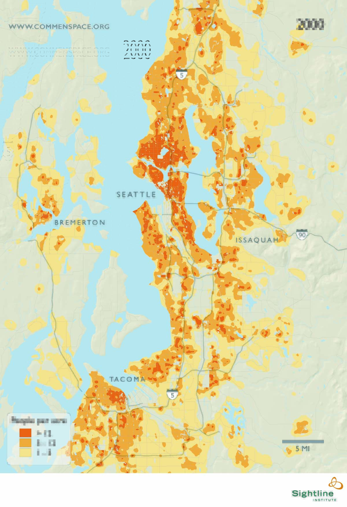SeattleArea Population Density Map Sightline Institute