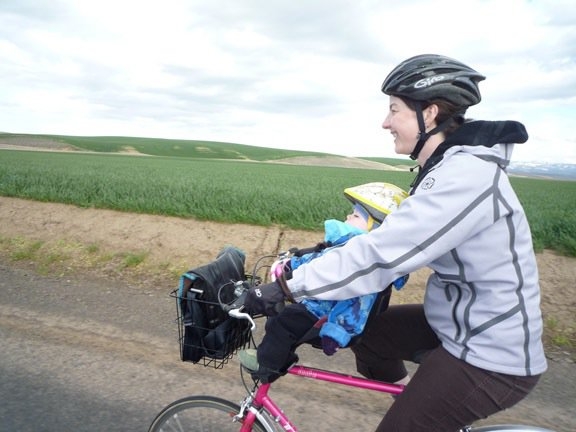 Biking with baby in Walla Walla.