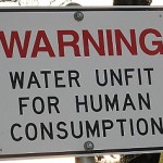 Warning sign: Water Unfit for Human Consumption