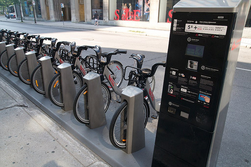 bixi bike sharing station in Montreal