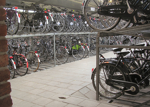 Bike storage at Netherlands train station