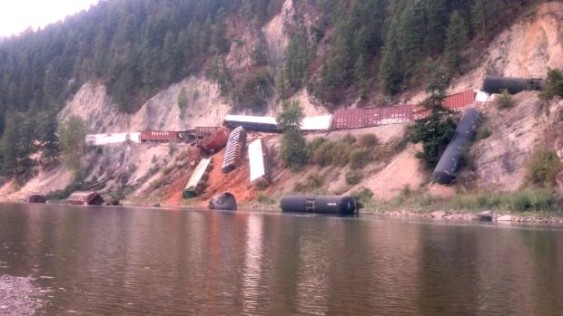 Clark Fork River train derailment, courtesy of Jane Brockway