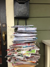 Thirty-three pounds of junk mail in 2012.