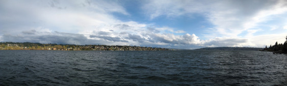 Lake Washington, viewed from Mercer Island. Photo by Courtney Johnston, cc.