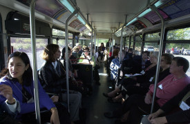 Bus passengers, 2001. Photo from Seattle Municipal Archives, cc.