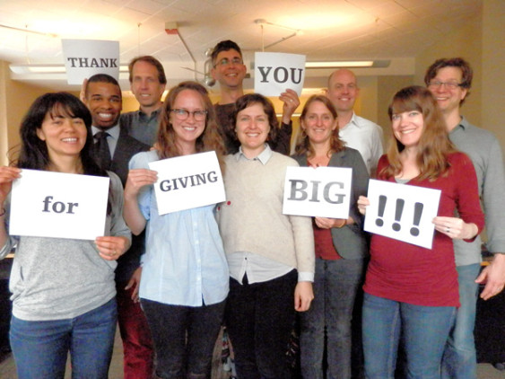 GiveBIG thank you. Photo by Sightline staff.