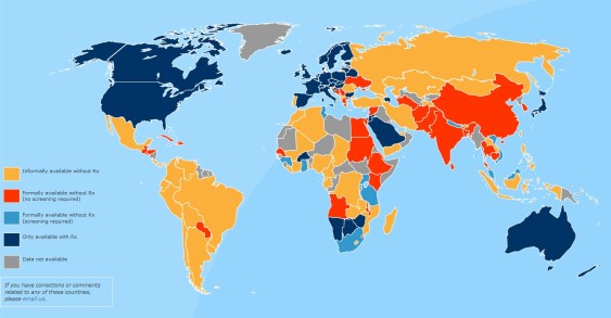 MAP Global Oral Contraceptive Availability. From the Oral Contraceptives Over-the-Counter Working Group. Used with permission.