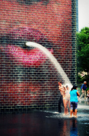 Under the Crown Fountain (Chicago), by Rachel