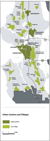 Growth Targets for Seattle, 2004-2024, Map