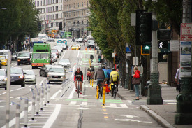 Second Avenue Protected Bike Lane, by SDOT