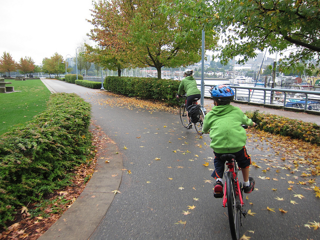 Riding the greenway to downtown Vancouver, BC. Photo by Alyse Nelson, used with permission.