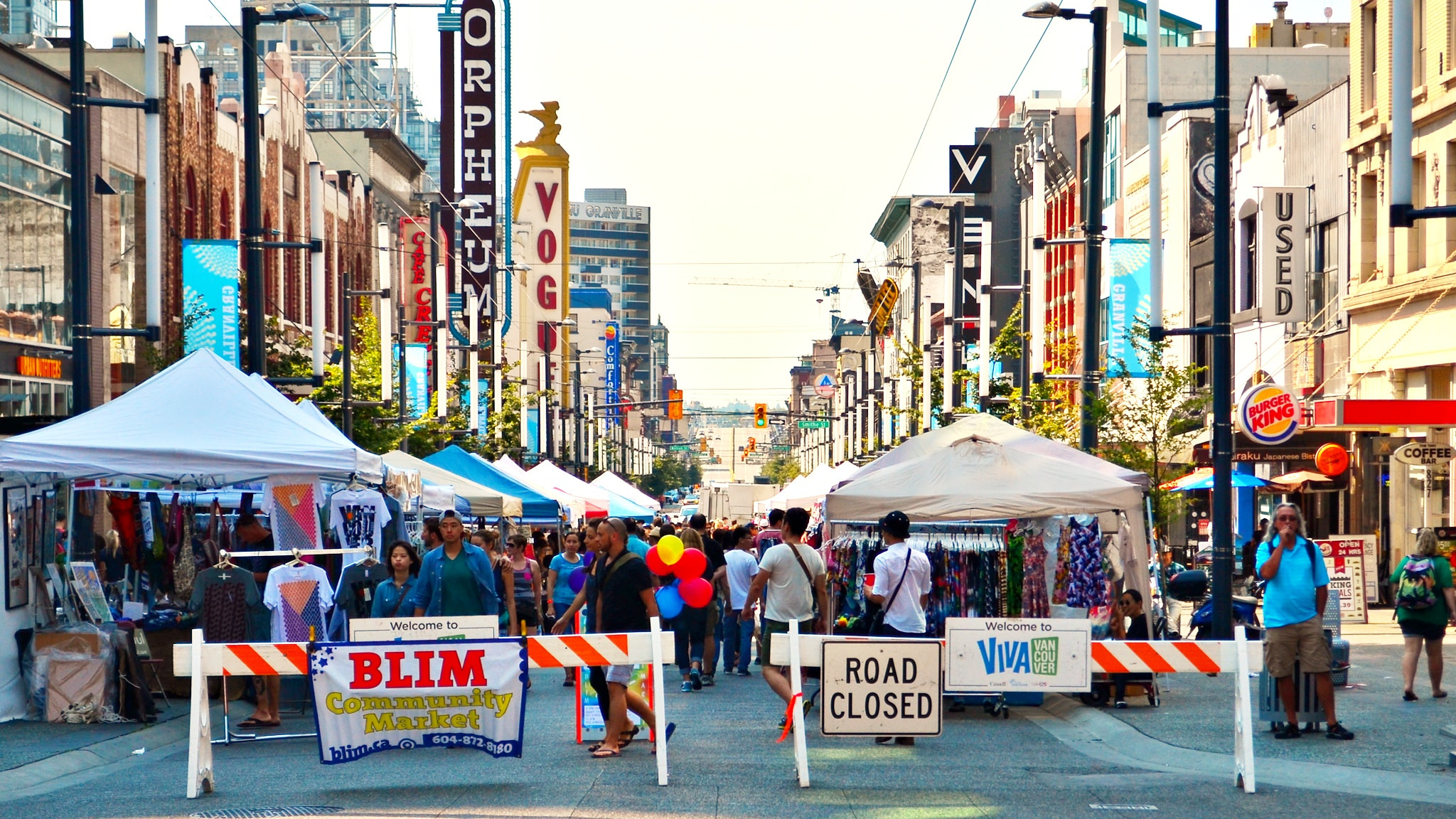 Granville Street closes every weekend during the summer for the Granville Summer Series.