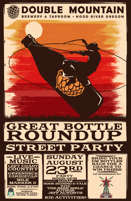 Double Mountain Bottle Return Roundup Party flyer, by Double Mountain, used with permission.