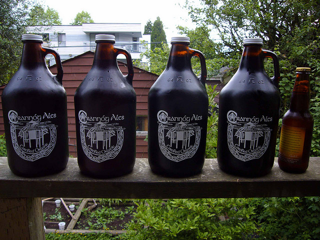 Growlers from Crannog Ales, British Columbia, by Paul Joseph, cc.