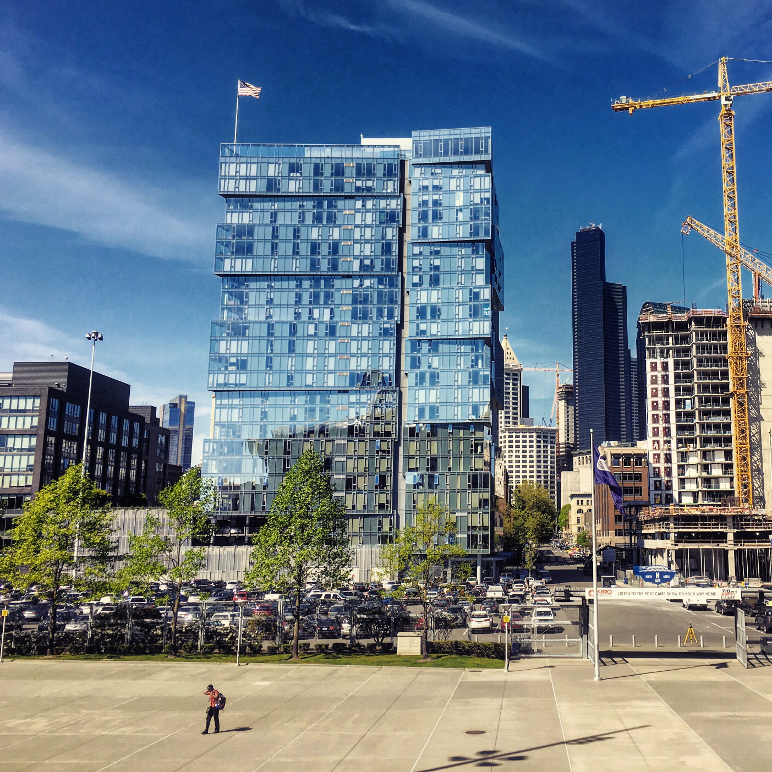 The Wave residential tower in downtown Seattle. Photo by Dan Bertolet.