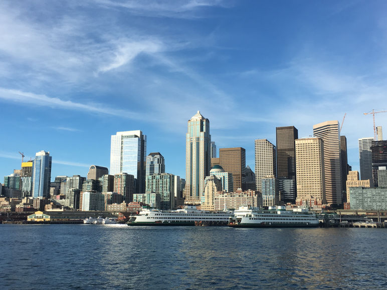 Seattle downtown skyline, by Dan Bertolet, used with permission.