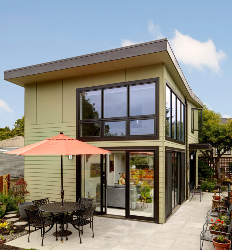 Backyard cottage designed by Nest Architecture & Design, located in West Seattle. Photo by Alex Hayden Photography, used with permission.