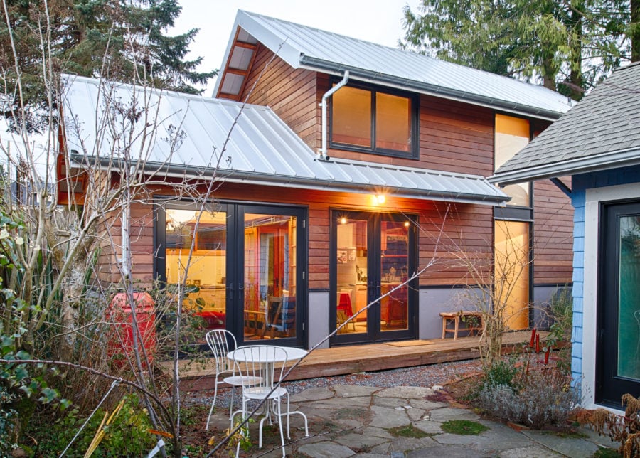 Backyard cottage designed by CAST architecture, located in Seattle’s Greenwood neighborhood. Photo by CAST architecture, used with permission.