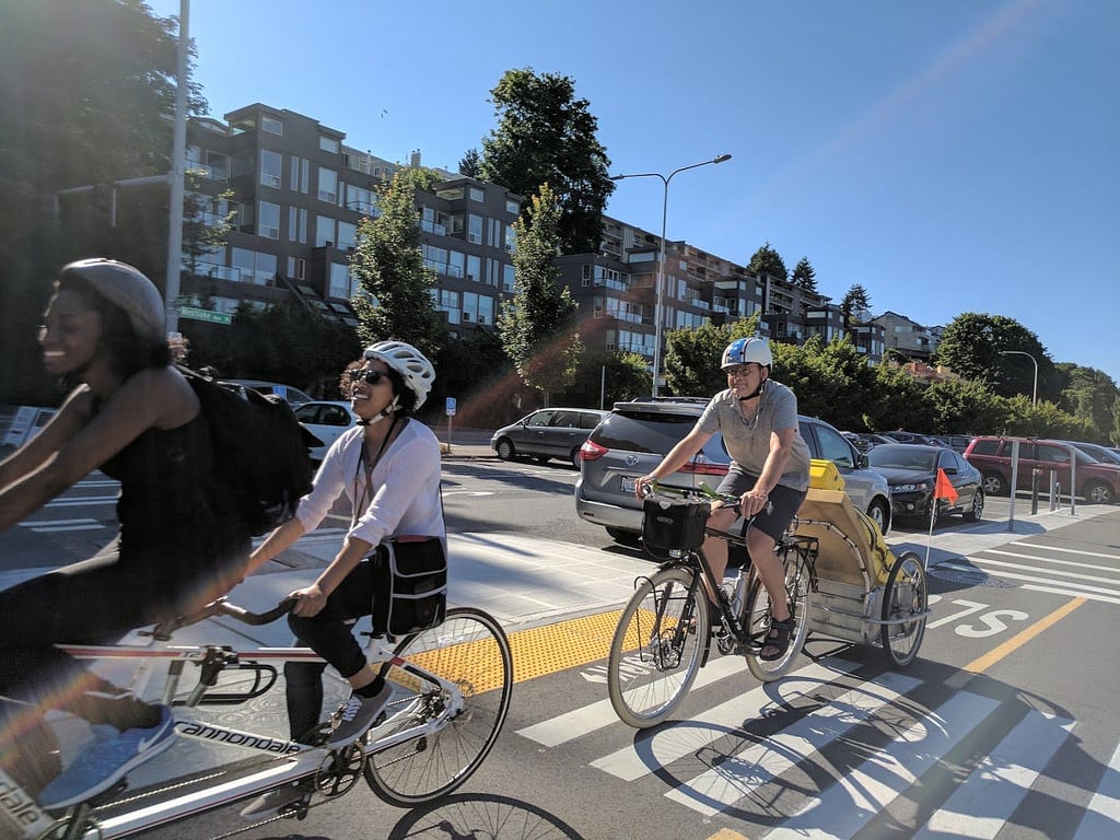 Westlake cycle track, by SDOT, cc.