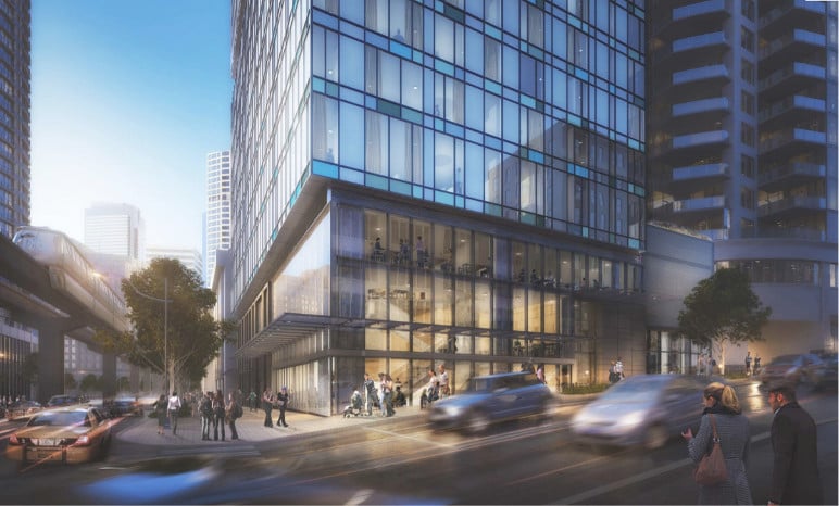 Proposed 47-story hotel and apartment tower adjacent to the existing Escala condominiums, by Perkins+Will, City of Seattle public domain.