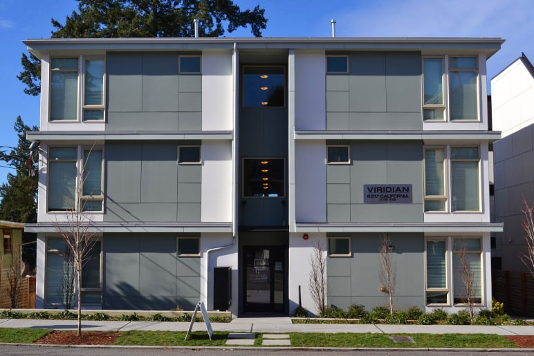 Completed 30-unit apartment in West Seattle, photo by Blueprint Capital, used with permission.