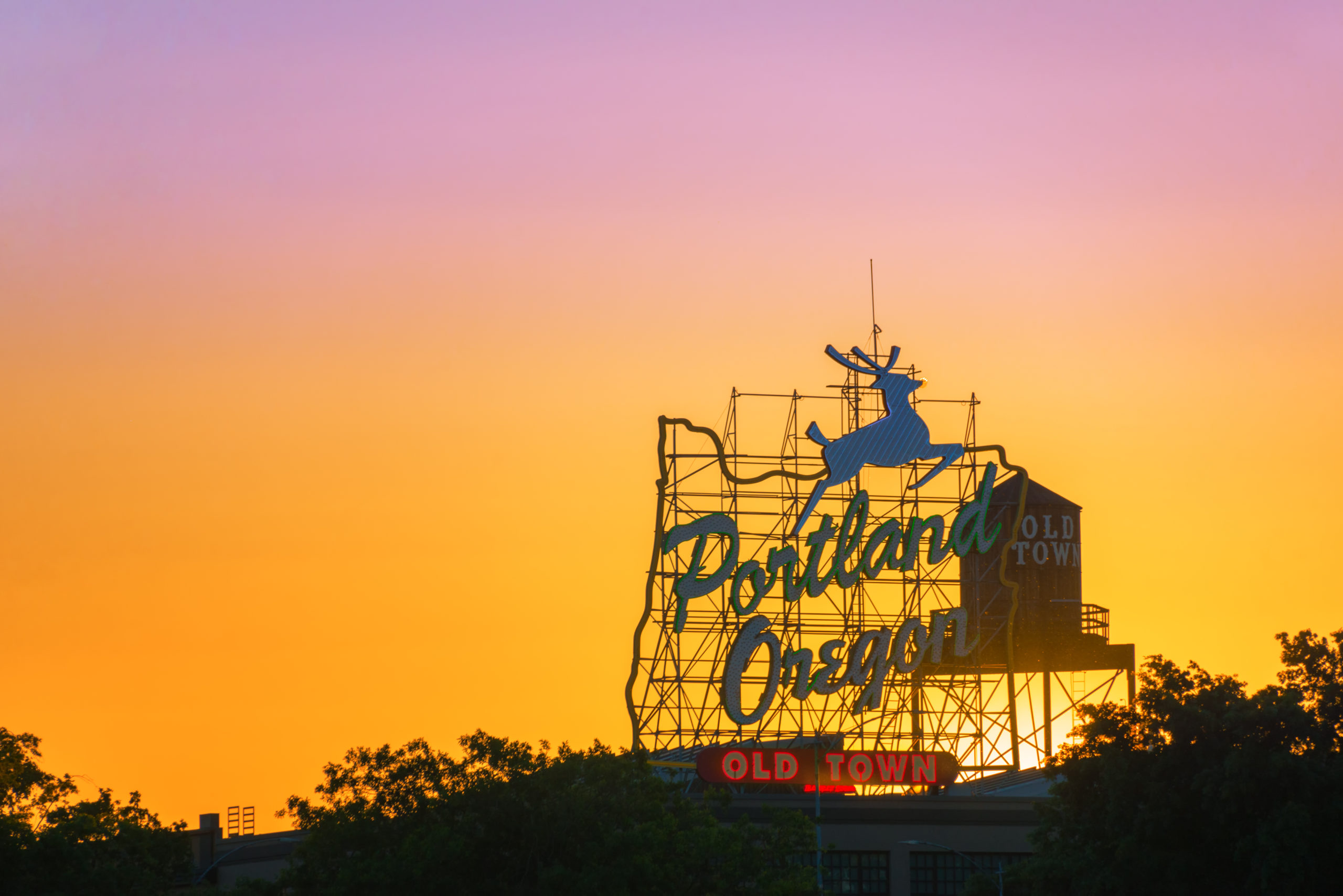 Portland, Oregon, at sunset