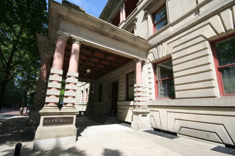 Image of back entrance of Portland City Hall