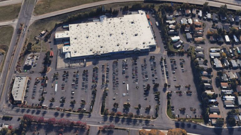 Google Earth image of a Walmart parking lot