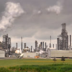 A Exxon Mobil plant against gray skies