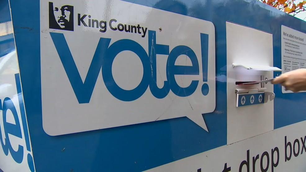 Photo of a blue King County drop box