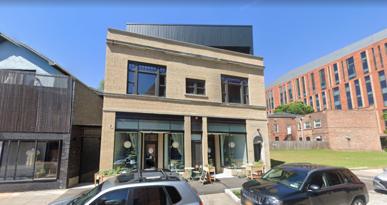 New apartments and retail at 15 Allen Street, Buffalo, New York. Image from Google Earth.