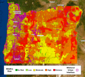 First draft of Oregon’s forthcoming wildfire risk map.