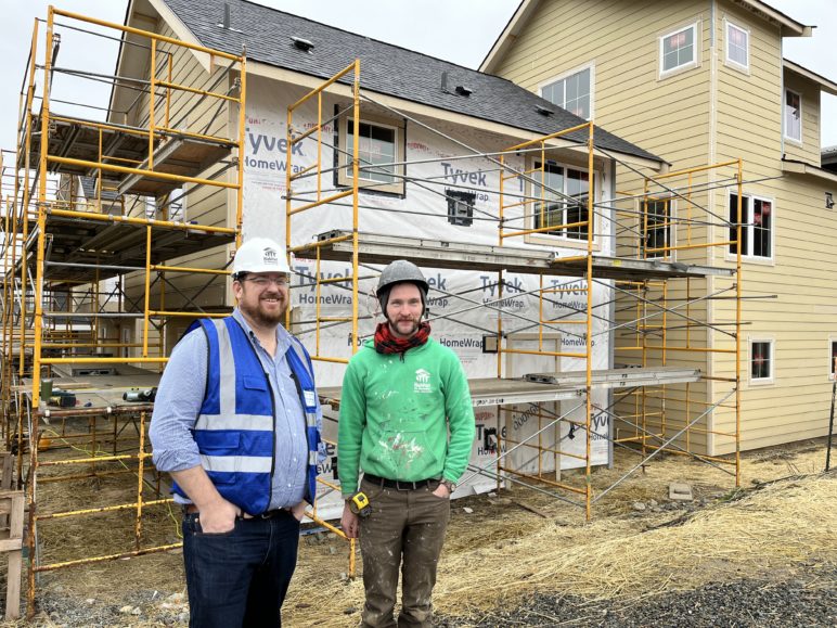 Ryan Donohue (left) and Brenden Lersch (right) at the Highland Terrace project, which will provide 12 new homes through a combination of primary structures and accessory dwelling units. 