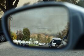 Bumper-to-bumper traffic as evacuees flee the Creek Fire (source: Kilmer Media/Shutterstock.com).