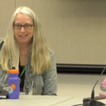Diane Linn of Proud Ground and Kathleen Hosfeld of Homestead Community Land Trust talk about community land trusts and how they increase access to stable affordable housing (screenshot from video of session).