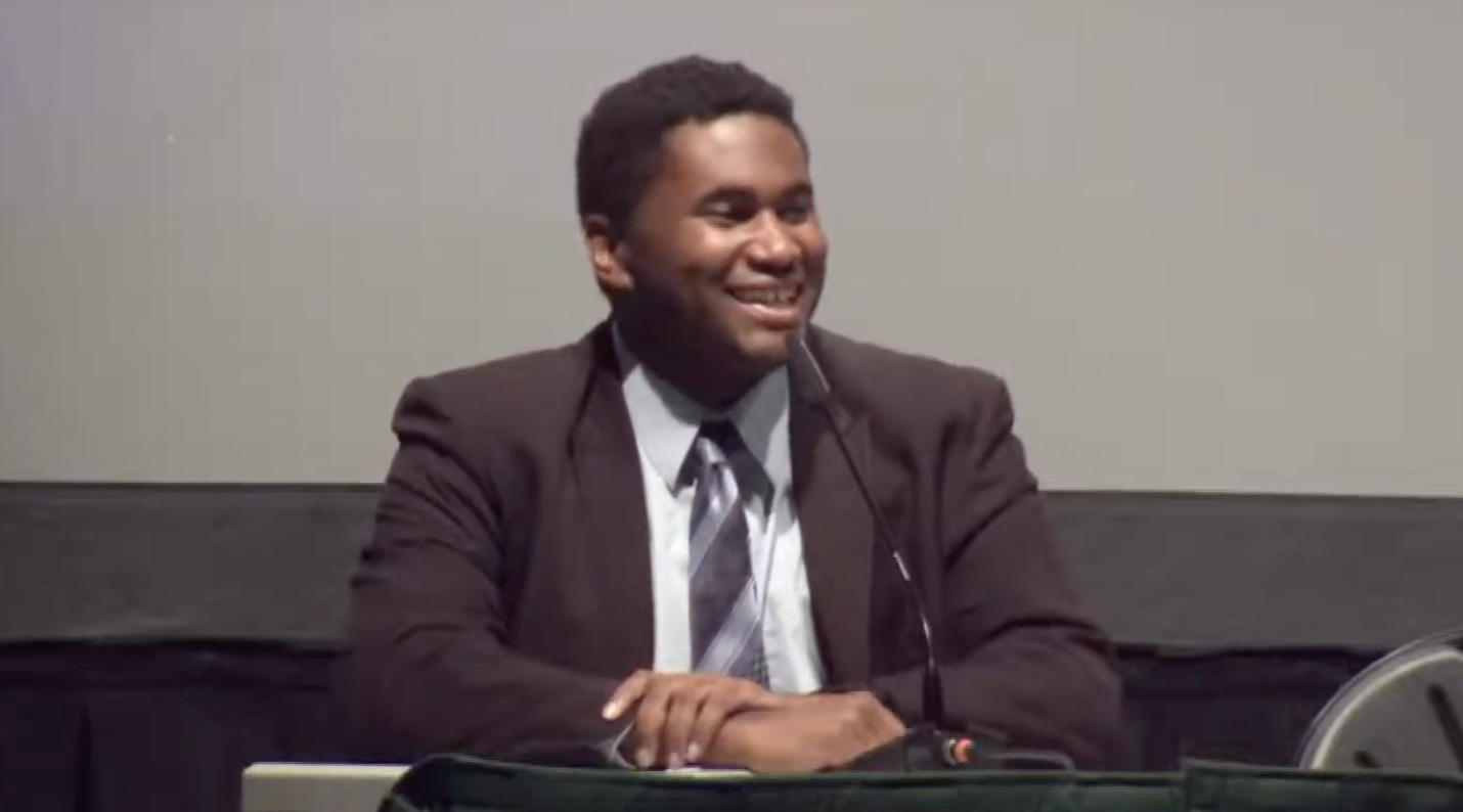 Darrell Owens of California YIMBY talks about California AB 2053 and how social housing benefits everyone in all communities (screenshot from video of session).