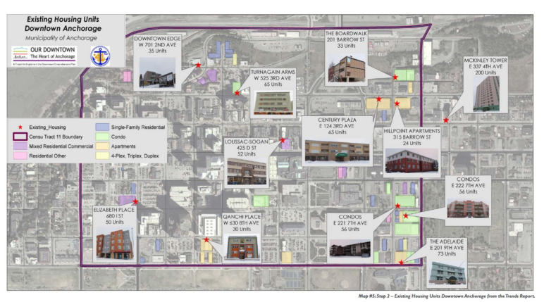 Existing housing units in downtown Anchorage (Image Credit: Municipality of Anchorage, Anchorage Downtown District Plan 2021)