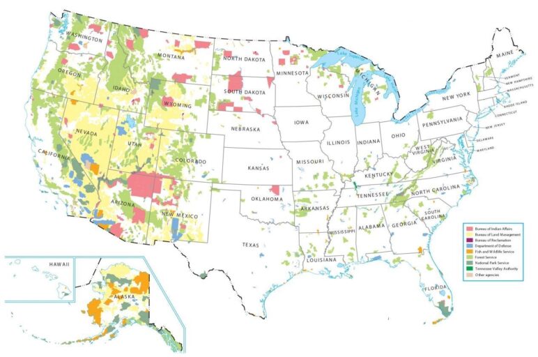 Map of US federal lands