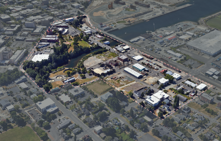 Old Town urban village boundaries. Image from Google Earth.