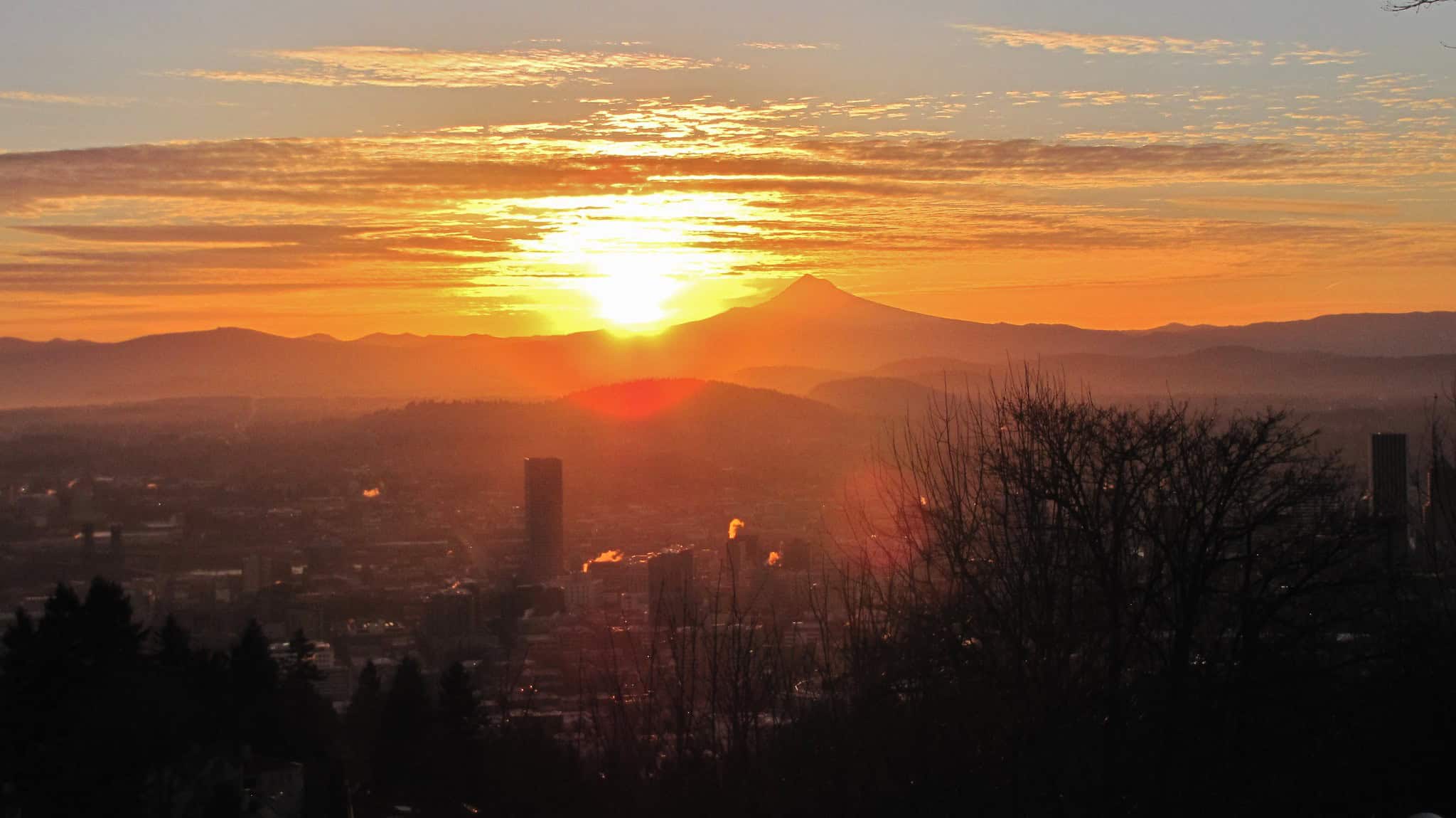 Sunrise over Mt Hood by Mike Krzeszak used under CC BY 2.0