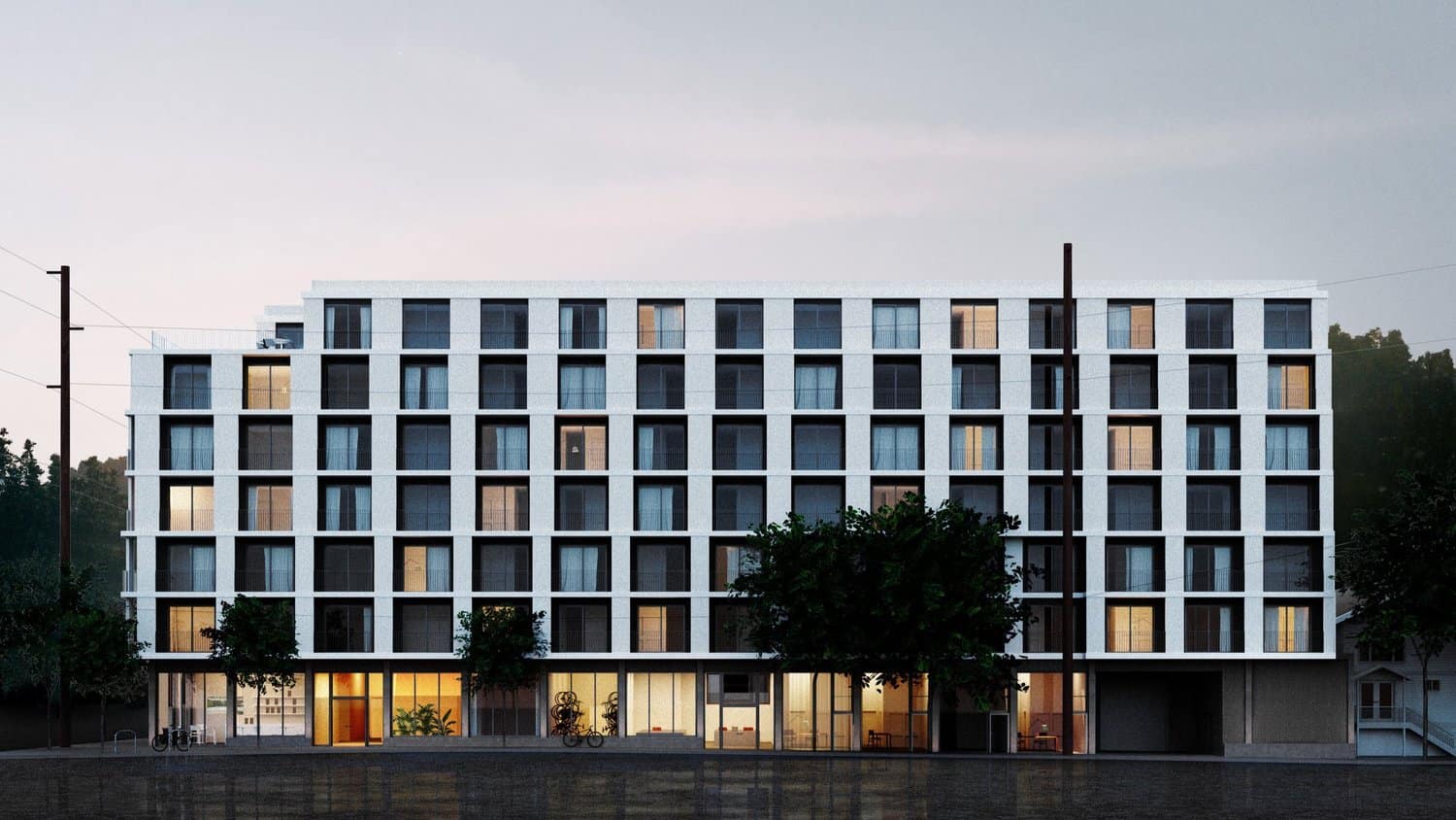 Russell_Street-Portland seven-story mixed-use apartment building that has submitted for permits under Portland’s new funded IZ program. Image by David Jaehning Architect.