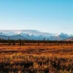 brown grass field near mountain under blue sky during daytime|Pie chart showing in Alaska's 2022 general election